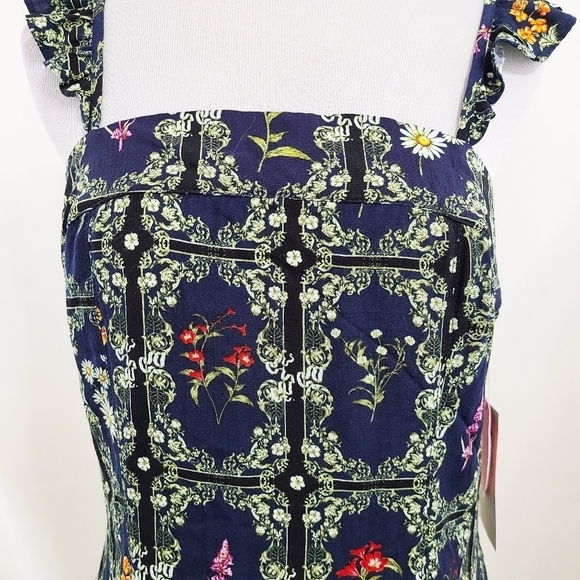 Agua Bendita x Target navy floral tile flutter mini dress size medium - Picture 4 of 6